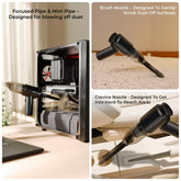 3-in-1 Mini Vacuum Cleaner with Blower & Suction | Portable Handheld Dust Cleaner with Washable Filter – USB Rechargeable