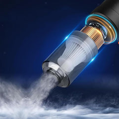 3-in-1 Mini Vacuum Cleaner with Blower & Suction | Portable Handheld Dust Cleaner with Washable Filter – USB Rechargeable nozzle blowing air