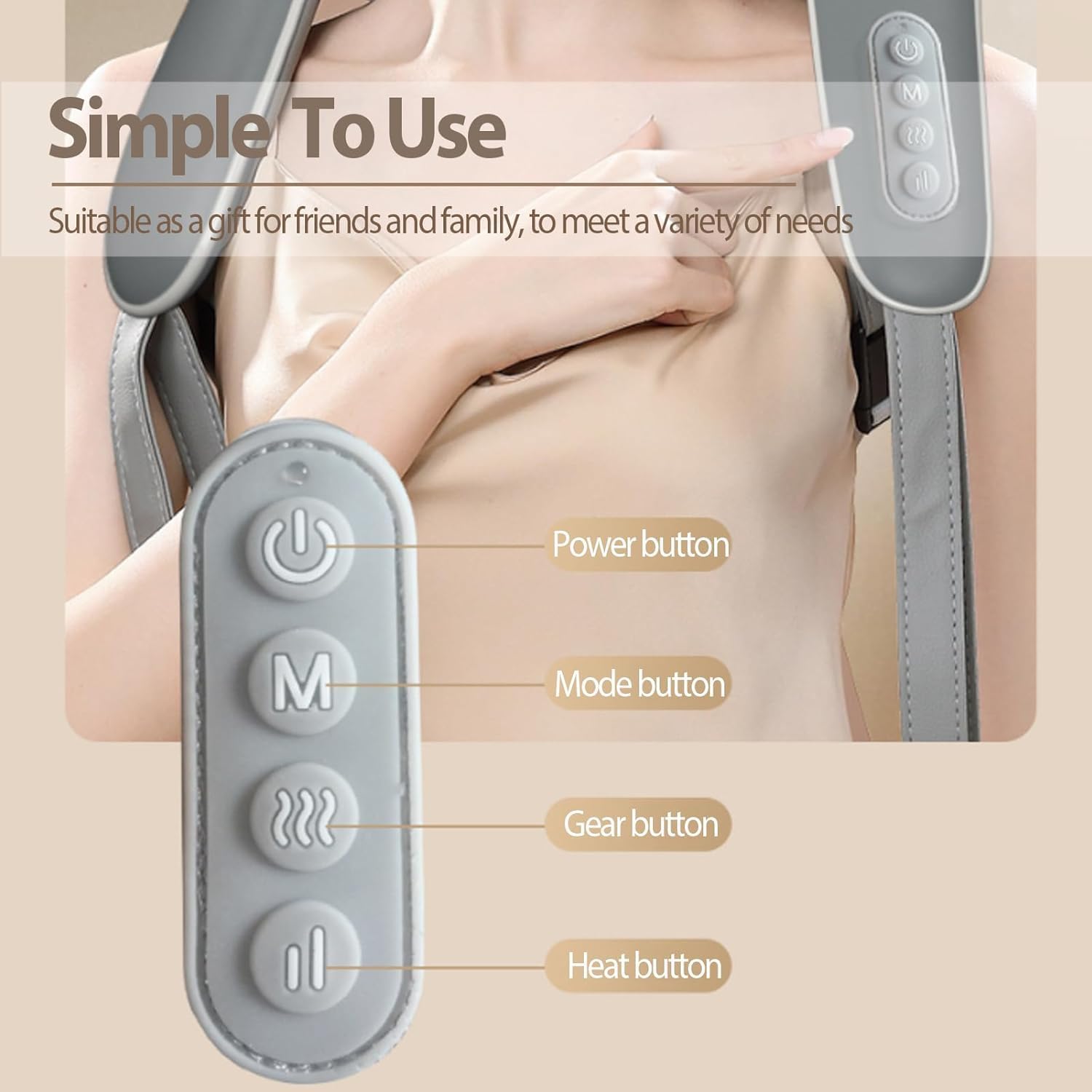 Neck Electric Massager U-Shaped with Vibration for Neck Pain Relief, Cervical, Memory Foam GenzVybs