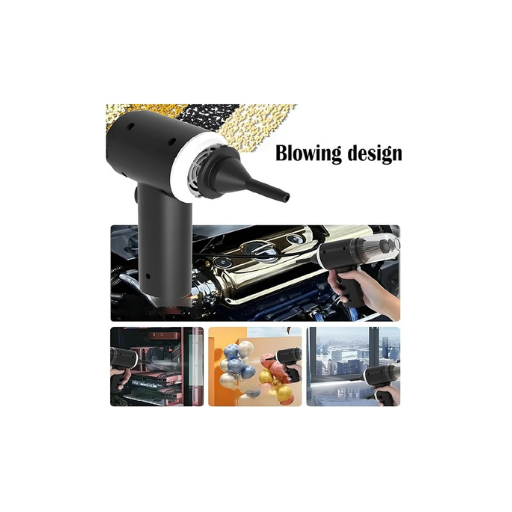 3-in-1 Mini Vacuum Cleaner with Blower & Suction | Portable Handheld Dust Cleaner with Washable Filter – USB Rechargeable blowing design